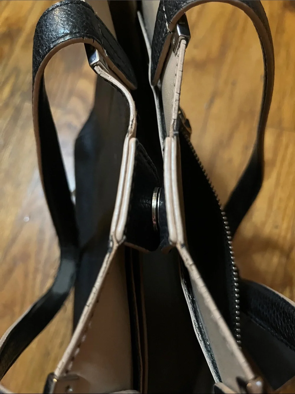 Lauren Ralph Lauren Black Tote Bag with Front Zip Pocket